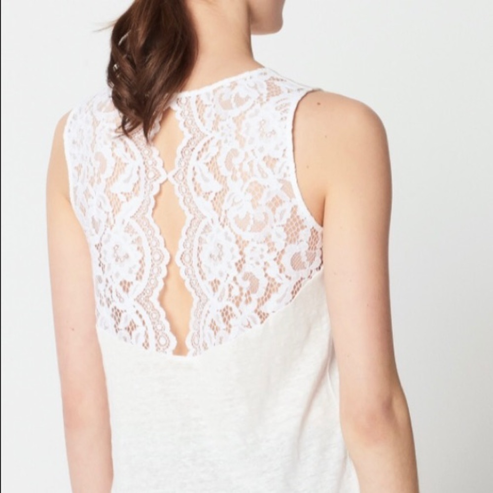 Sandro T-Shirt with lace insert at the back